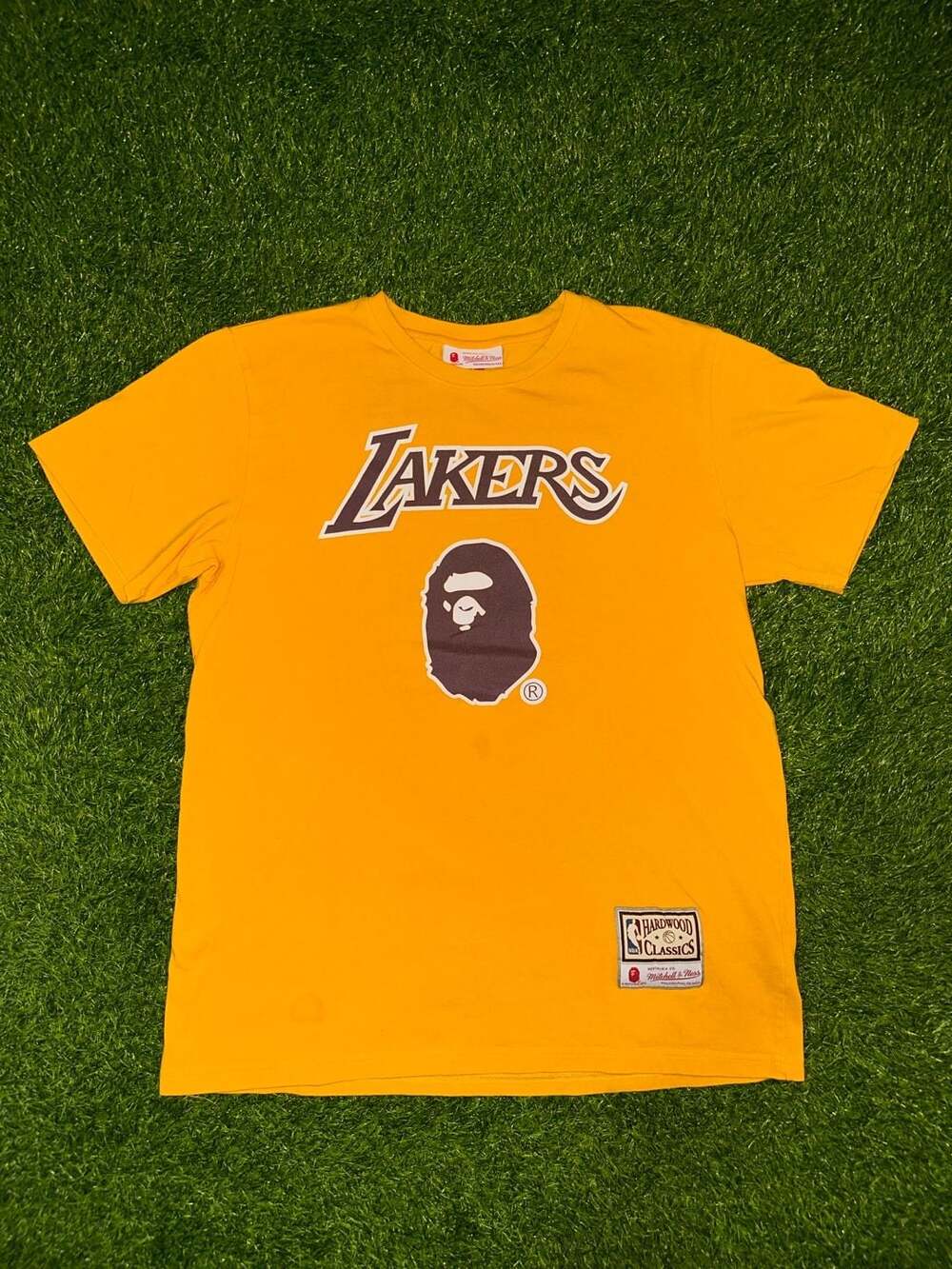 Bape X Mitchell And Ness Los Angeles Lakers Tee Size L